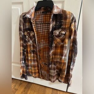 Daytrip Checkered Shirt in Brown and Yellow